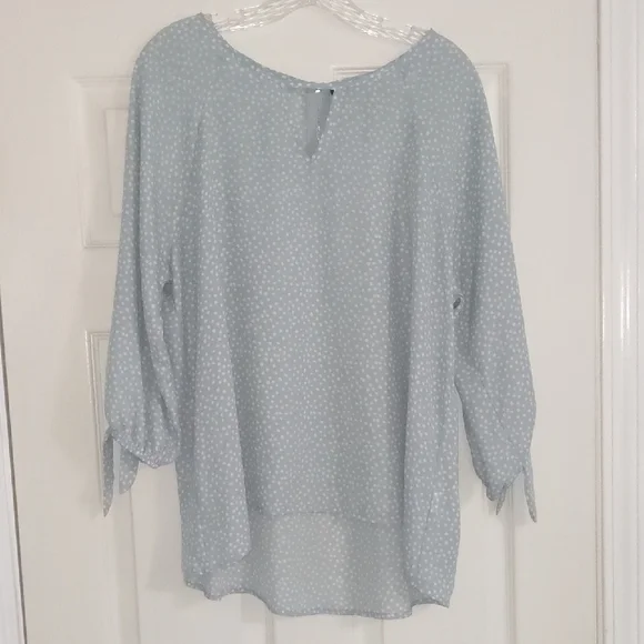 EUC✨ PAPERMOON XL mint/light blue Coraley 3/4 Tie Sleeve Blouse from Stitchfix - Picture 5 of 17